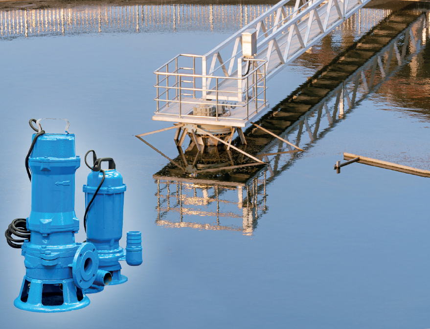 Water pump displayed on waste water treatment facility