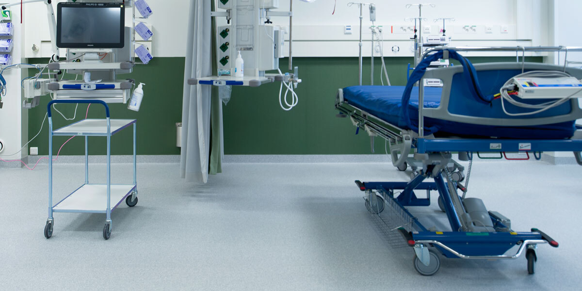 Hospital concrete floors