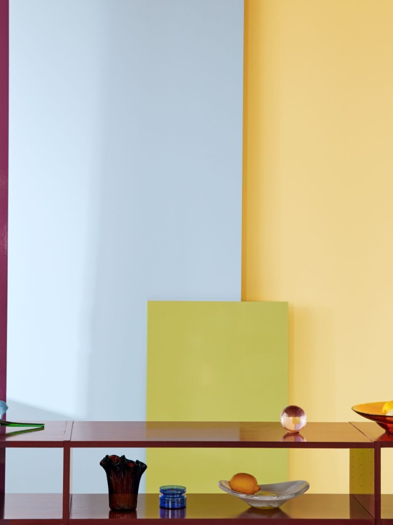 bright colourful panels on the wall