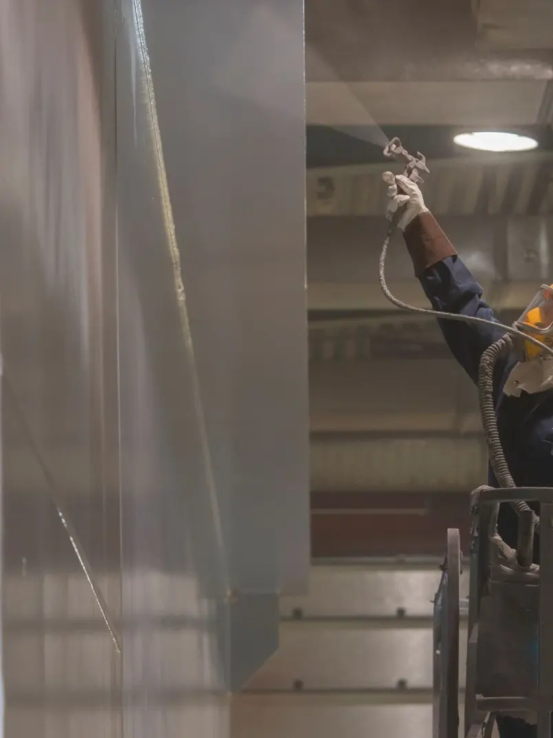 Man spraying paint