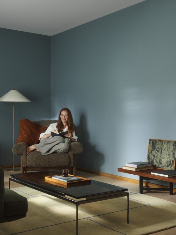 woman reading the book, Mute inspiration, livingroom