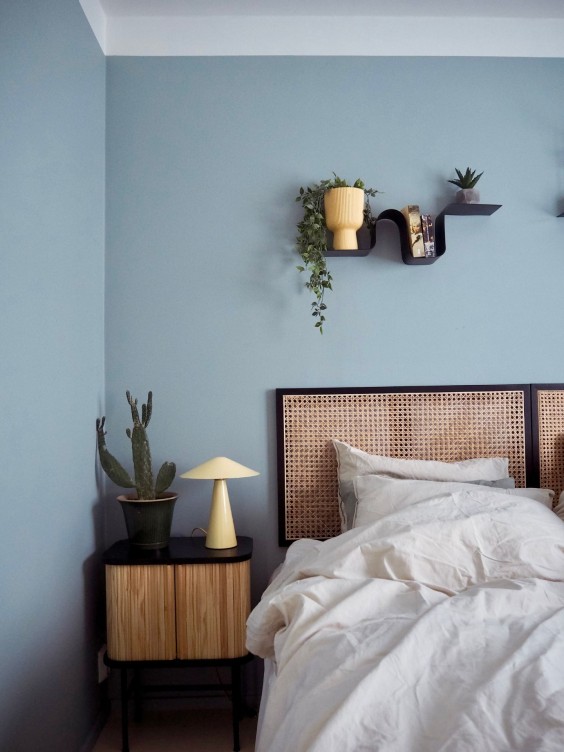 bedroom in blue colour