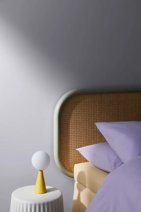 bedroom wall in violet colour