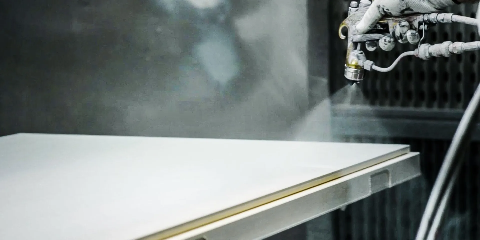 Person spraying paint