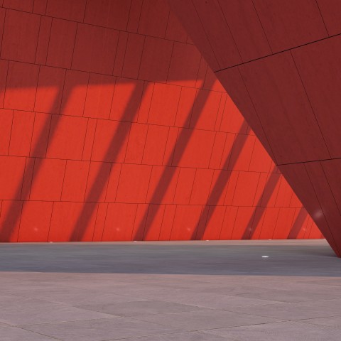 Red wall with lights and shadows