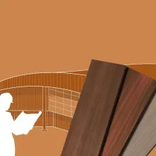 Architects looking at a wooden building
