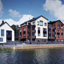 Houses painted with different colours