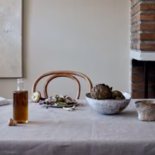 beige colour wall in bohemian style dinning area
