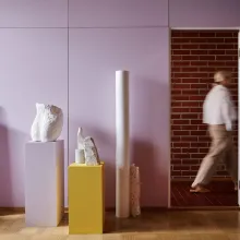 lilac colour on studio wall