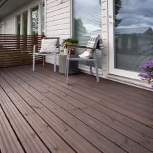 Oiled dark terrace