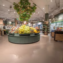 Floor coating in a grocery store