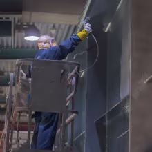 Man spraying paint