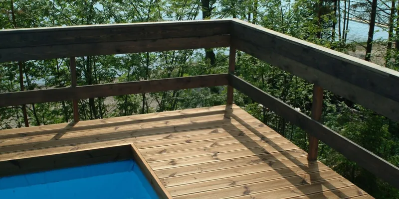 Wooden terrace decking