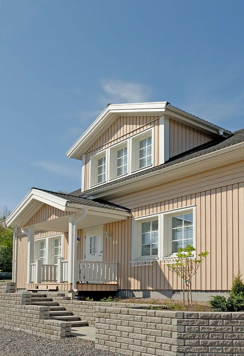 light beige colour wooden house