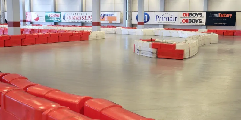 Concrete floors in sports arenas and ice hockey centers